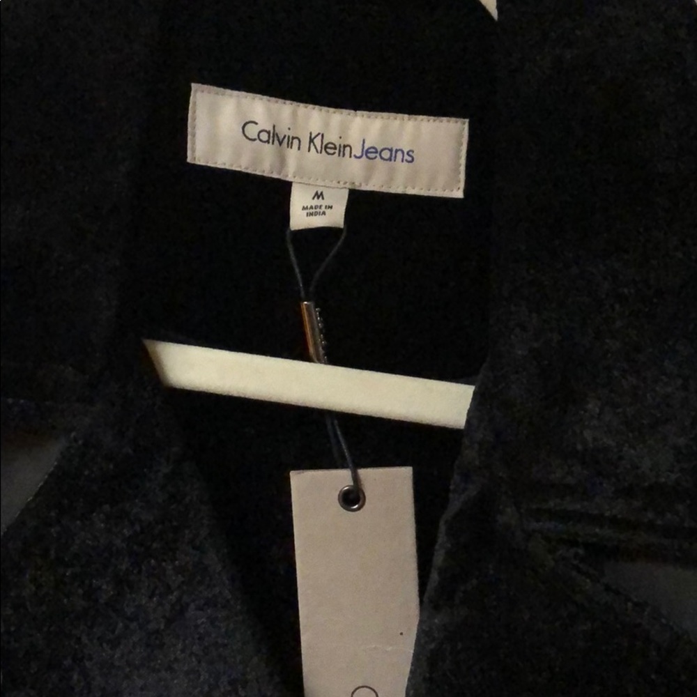Calvin Klein Jeans velvet leather Moto jacket - Picture 4 of 8